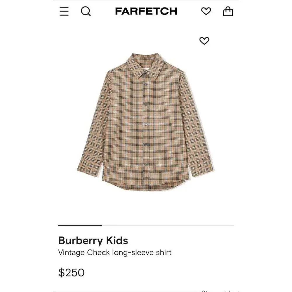 Burberry Kids Logo Vintage Check long sleeve shirt 8y